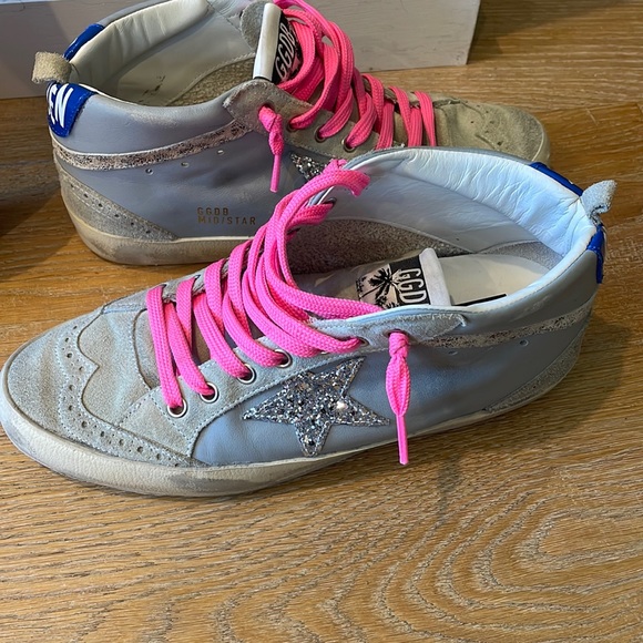 Golden Goose Suede Mid Star Neon Laces - Picture 1 of 4